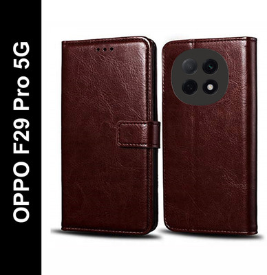 Cockcrow Flip Cover for OPPO F29 Pro 5G(Brown, Shock Proof, Pack of: 1)