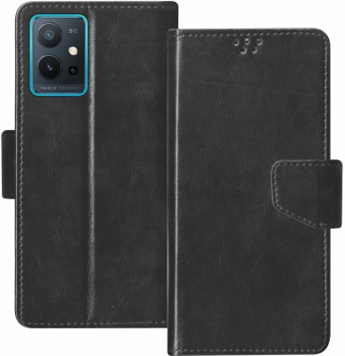 SBMS Flip Cover for Vivo Y75 5G, Vivo T1 5G, iqoo Z6 5G(Black, Shock Proof, Pack of: 1)