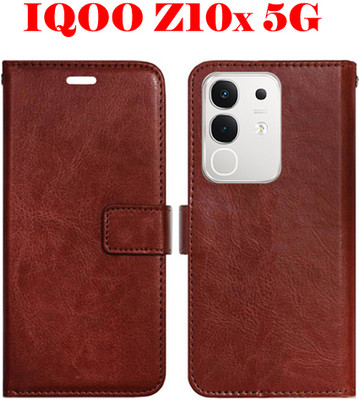 Toklot Flip Cover for IQOO Z10X 5G(Brown, Pack of: 1)
