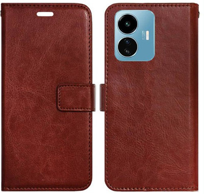 Realgo Flip Cover for iQOO Z6 Lite 5G(Brown, Pack of: 1)