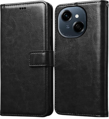Casotec Flip Cover for Tecno Spark Go 1 4G(Black, Pack of: 1)