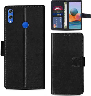 Kalua Mall Flip Cover for Honor 8X pouch cover | Honor JSN-L42 pouch cover | Black(Black, Magnetic Case, Pack of: 1)