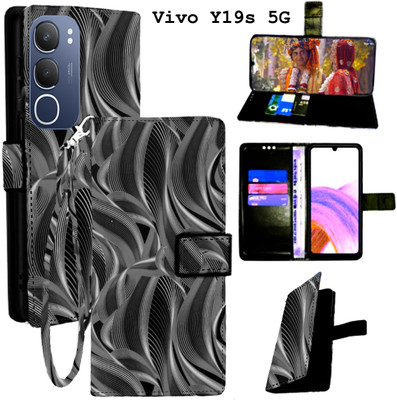 Mxkart Flip Cover for Vivo Y19s 5G(Black, Pack of: 1)