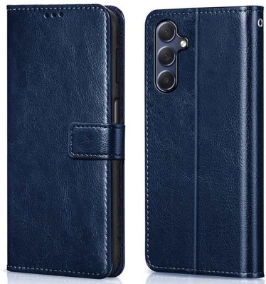 WOW Imagine Flip Cover for Samsung Galaxy F54 5G, Samsung Galaxy M54, Leather Finish | Card Pockets Wallet & Stand |(Blue, Magnetic Case, Pack of: 1)