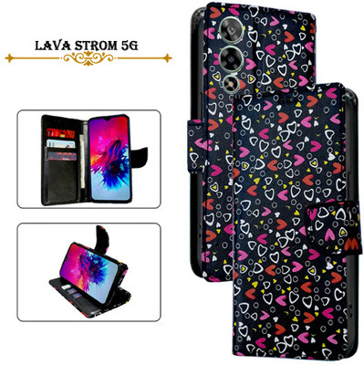Asmart Flip Cover for Lava Strom 5G(Black, Pack of: 1)