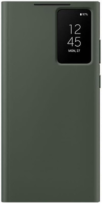 CRUPED Flip Cover for Samsung Galaxy S23 Ultra Smart-View Wallet Case – Leather, Card Slot, Tap Control(Green, Cases with Holder, Pack of: 1)