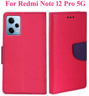 Krumholz Flip Cover for Redmi Note 12 Pro 5G(Pink, Dual Protection, Pack of: 1)