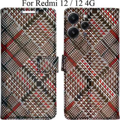 MAXSHAD Flip Cover for Redmi 12 / Redmi 12 4G ( 23053RN02A )(Red, Magnetic Case, Pack of: 1)