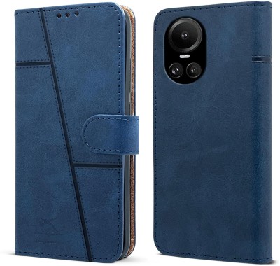 spaziogold Flip Cover for Oppo Reno 10Pro 5G(Premium Leather Material | 360-Degree Protection | Built-in Stand)(Blue, Dual Protection, Pack of: 1)