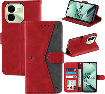 Autofocus Flip Cover for iQOO Z9x 5G(Red, Camera Bump Protector, Pack of: 1)