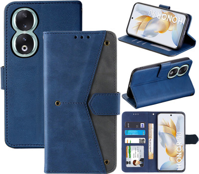 Autofocus Flip Cover for Honor 90 5G(Blue, Camera Bump Protector, Pack of: 1)