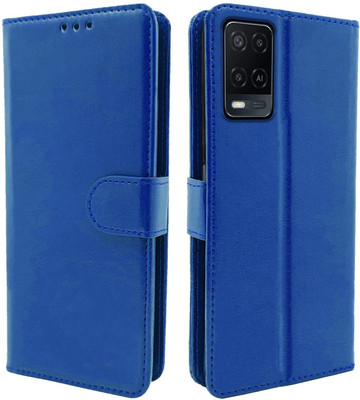 Juberous Flip Cover for OPPO A54, OPPO A53s 5G, OPPO A16, Realme 8 5G(Blue, Cases with Holder, Pack of: 1)