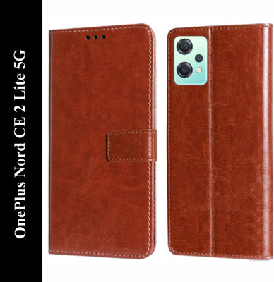 Mashgul Flip Cover for OnePlus Nord CE 2 Lite 5G(Brown, Shock Proof, Pack of: 1)