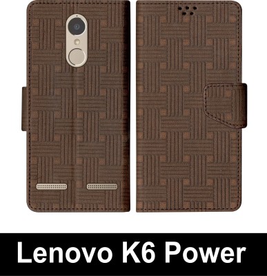 Telecase Flip Cover for Lenovo K6 Power(Brown, Shock Proof, Pack of: 1)