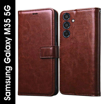 Casotec Flip Cover for Samsung Galaxy M35 5G(Brown, Pack of: 1)