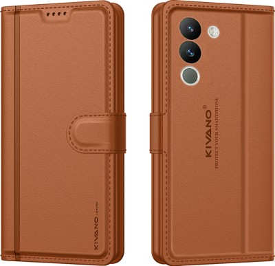 KIVANO LUXE Flip Cover for Vivo Y200 5G(Brown, Card Holder, Pack of: 1)