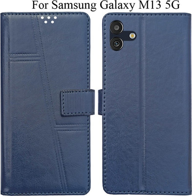 MAXSHAD Flip Cover for Samsung Galaxy M13 5G(Blue, Magnetic Case)