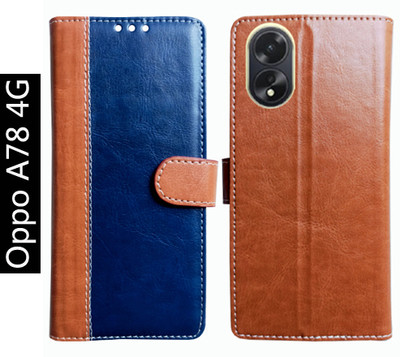 Toklot Flip Cover for Oppo A78 4G(Brown, Pack of: 1)