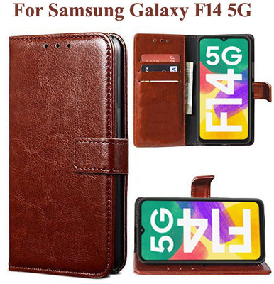 Carnage Flip Cover for Samsung Galaxy F14 5G(Brown, Cases with Holder, Pack of: 1)