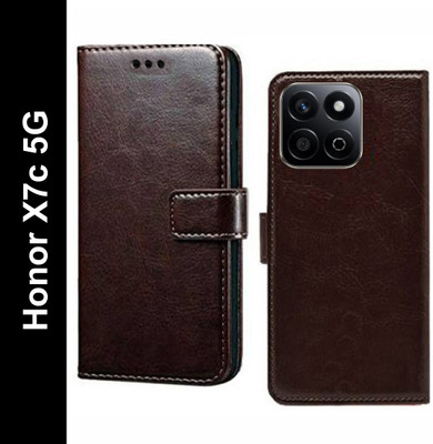 Turncoat Flip Cover for Honor X7c 5G(Brown, Grip Case, Pack of: 1)