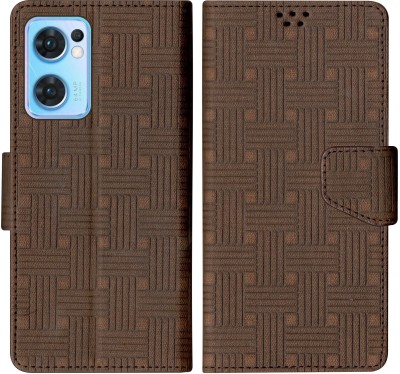 SScase Flip Cover for OPPO Reno 7 5G(Brown, Shock Proof, Pack of: 1)