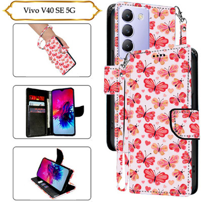 Cutemart Flip Cover for Vivo V40 SE 5G(Red, Pack of: 1)