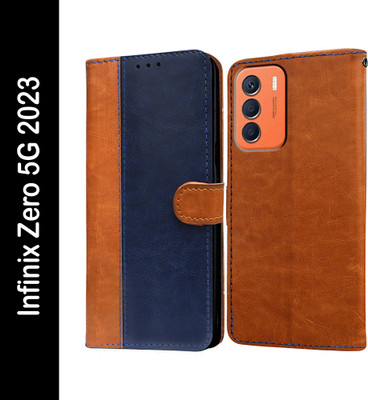 Casotec Flip Cover for Infinix Zero 5G 2023(Blue, Pack of: 1)