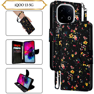 Cutemart Flip Cover for iQOO 13 5G(Black, Pack of: 1)