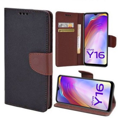 Xtrafit Flip Cover for Vivo Y16, Vivo Y56 5G(Brown, Magnetic Case, Pack of: 1)