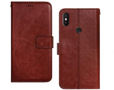 COVERHEAD Flip Cover for Back Cover for Mi Redmi Y2 (Brown, Dual Protection, Pack of: 1)(Brown, Cases with Holder)