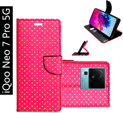 Toklot Flip Cover for iQoo Neo 7 Pro 5G(Pink, Pack of: 1)