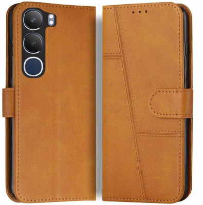 Soul Flip Cover for vivo Y29 5G, Card Pockets Wallet & Stand, Wallet Style Flip Back Case Cover(Gold, Magnetic Case, Pack of: 1)
