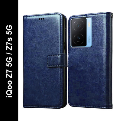 Casotec Flip Cover for iQOO Z7s 5G, iQOO Z7 5G(Blue, Pack of: 1)
