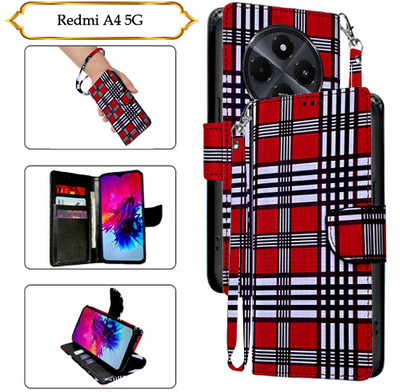 Cutemart Flip Cover for Redmi A4 5G(Red, Pack of: 1)