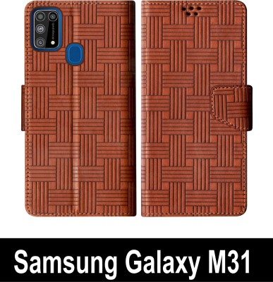 Telecase Flip Cover for Samsung Galaxy M31(Brown, Shock Proof, Pack of: 1)