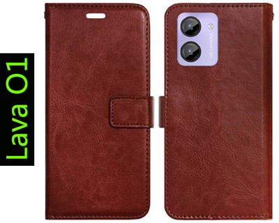 Toklot Flip Cover for Lava O1, Lava O One(Brown, Pack of: 1)