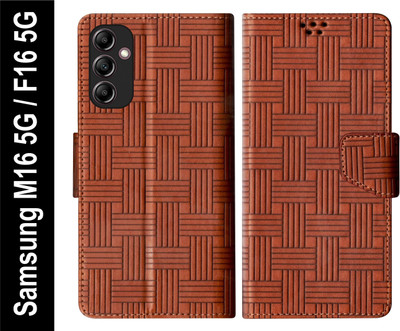 SBMS Flip Cover for Samsung Galaxy M16 5G / Samsung F16 5G Back Cover Case with Magnatic Closure(Brown, Shock Proof, Pack of: 1)