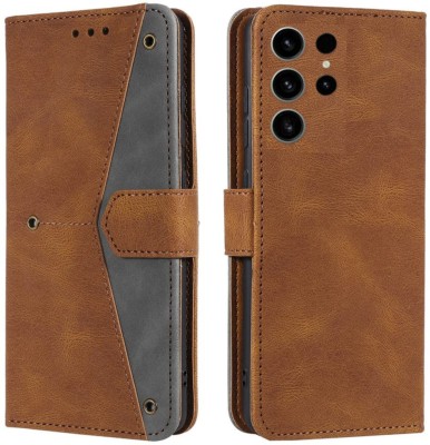 GoPerfect Flip Cover for Samsung Galaxy S24(Brown, Dual Protection, Pack of: 1)