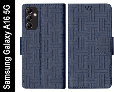 SBMS Flip Cover for Samsung Galaxy A16 5G Back Cover Case with Magnatic Closure(Blue, Shock Proof, Pack of: 1)