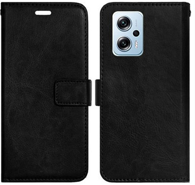 Realgo Flip Cover for Redmi K50i 5G(Black, Pack of: 1)
