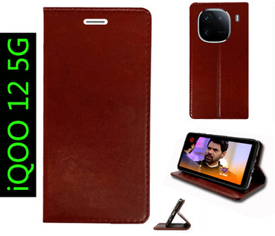 Toklot Flip Cover for iQOO 12 5G(Brown, Pack of: 1)