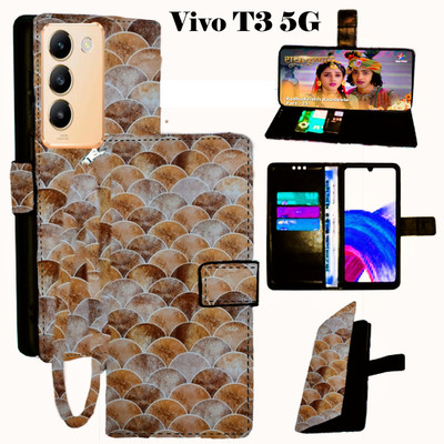 SHANNO Flip Cover for Vivo T3 5G(Yellow, Pack of: 1)