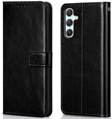 COVERHEAD Flip Cover for SAMSUNG A54 5G leather flip (Black, Shock Proof, Pack of: 1)(Black, Cases with Holder)