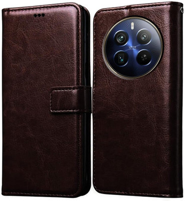 Casotec Flip Cover for Realme 12 Pro Plus 5G, Realme 12 Pro 5G, Realme P1 Pro 5G(Brown, Pack of: 1)