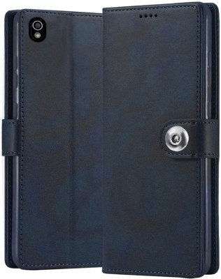 Covers Lane Flip Cover for Gionee F103 | Premium Luxury Button Design Magnetic Back Cover(Blue, Shock Proof, Pack of: 1)