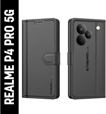 KIVANO LUXE Flip Cover for Realme P4 Pro 5G(Black, Magnetic Case, Pack of: 1)