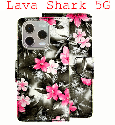Toklot Flip Cover for Lava Shark 5G(Black, Pack of: 1)
