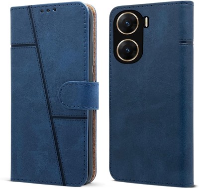 SnapStar Flip Cover for Vivo V29e 5G(Premium Leather Material | 360-Degree Protection | Built-in Stand)(Blue, Dual Protection, Pack of: 1)