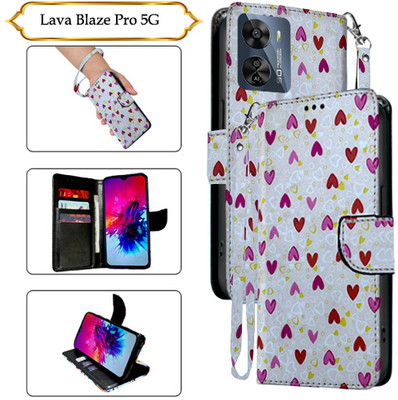 Asmart Flip Cover for Lava Blaze Pro 5G(White, Pack of: 1)