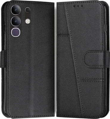 FoneShield Flip Cover for Vivo Y31 Pro 5G / Vivo T4x 5G / iQOO Z10X 5G, |Premium Leather| Built-in Stand| Card Slots(Black, Magnetic Case, Pack of: 1)
